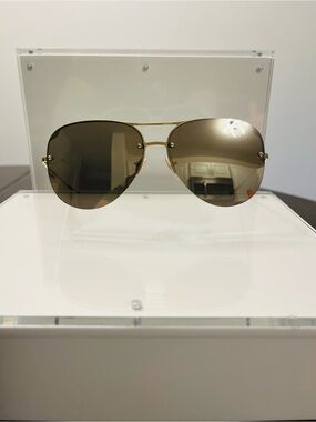 Vogue Gold Frame Aviator Sunglasses with Brown Gradient Lenses